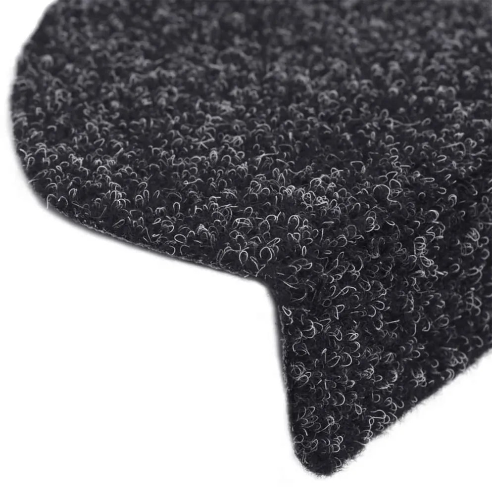 5 db fekete tűlyukasztott öntapadó lépcsőszőnyeg 65 x 21 x 4 cm
