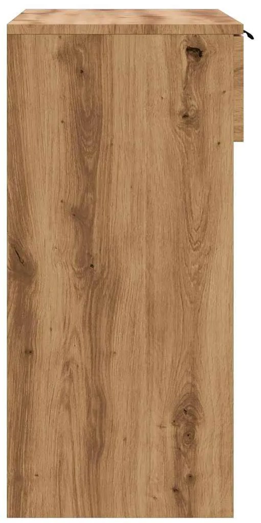 kézműves tölgy színű szerelt fa dohányzóasztal 90x36x75 cm