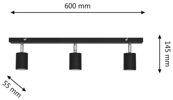 LED Spotlámpa TUNE 3xGU10/4,8W/230V fekete