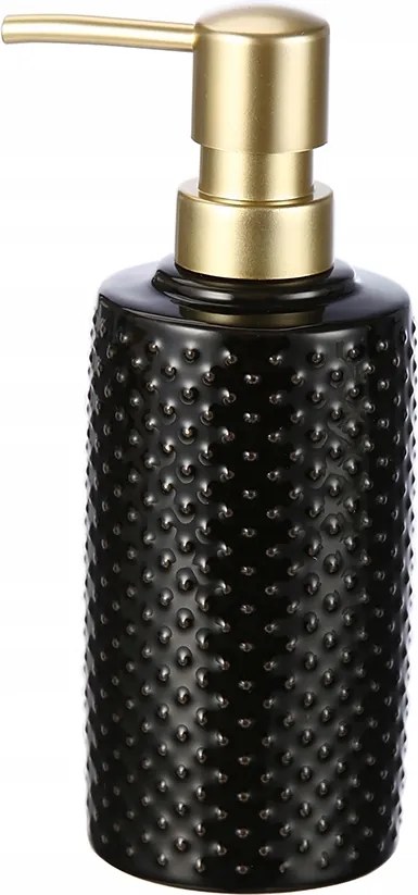 Elegáns Kerámia Szappanadagoló Arany Pumpával Geometrikus Fekete
