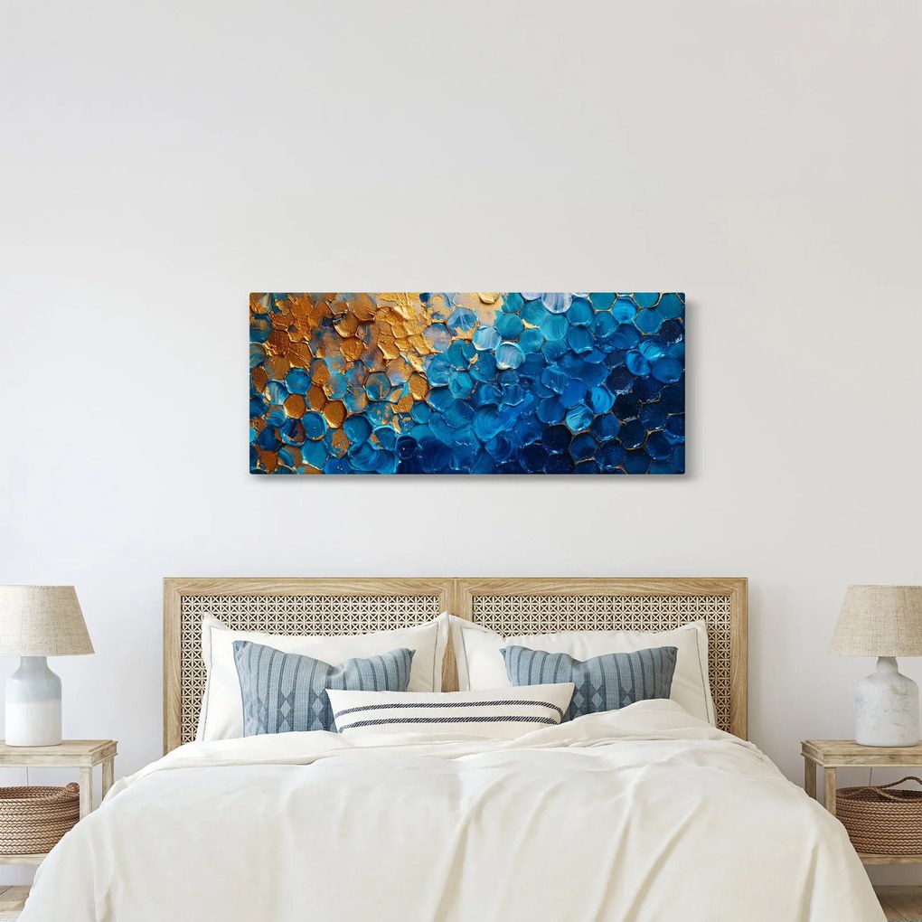 Kép - Kék-arany festmény (120x50 cm)