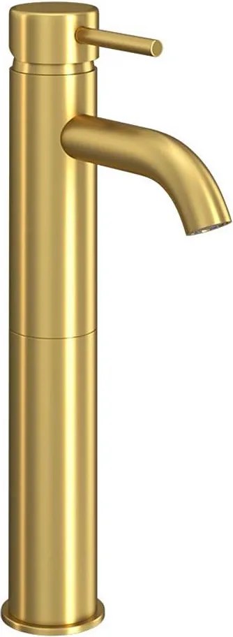 DRAGOR 29 cm szálcsiszolt sárgaréz mosdócsaptelep