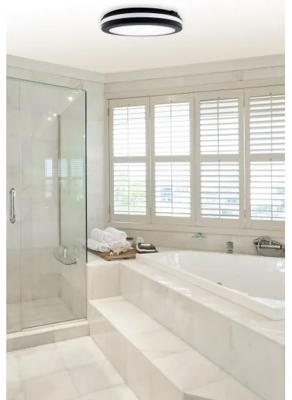 Top Light - LED fürdőszobai mennyezeti lámpa COMET LED/40W/230V IP54 fekete átm. 40 cm