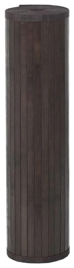 négyszögletű sötétbarna bambusz szőnyeg 70 x 1000 cm