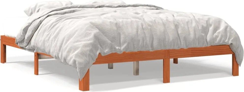 vidaXL viaszbarna tömör fenyőfa ágy matrac nélkül 180 x 200 cm