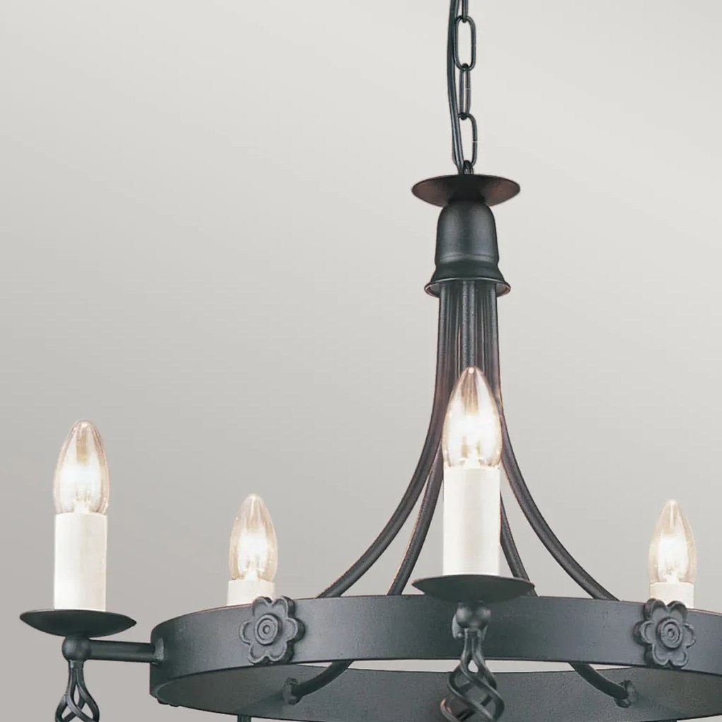 Elstead Lighting BELFRY BY5-BLACK Csillár 5x60W/E14