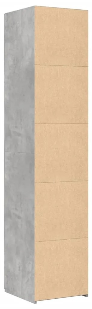 betonszürke szerelt fa magasszekrény 40x42,5x185 cm