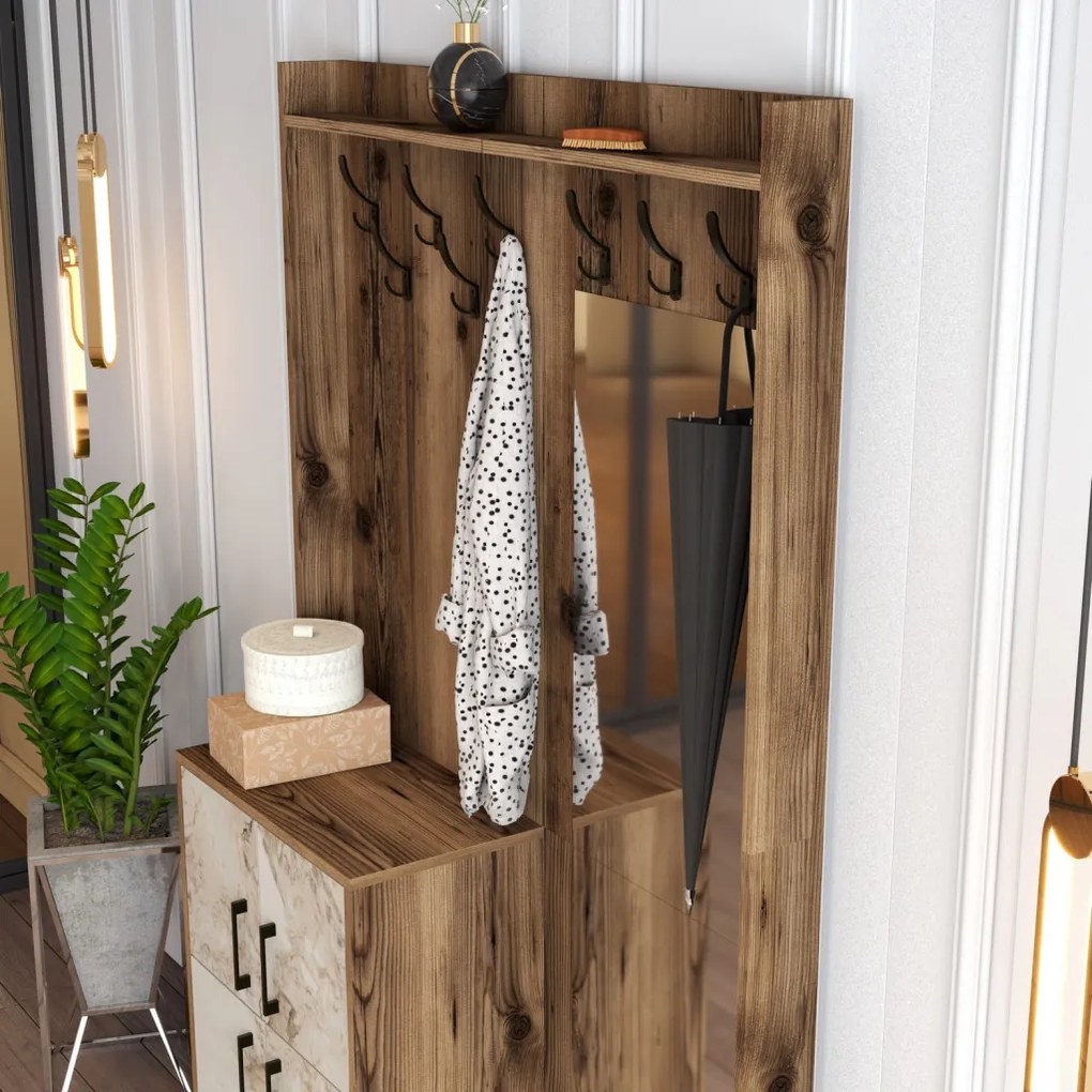 Berlin BC - Walnut, White Marble
