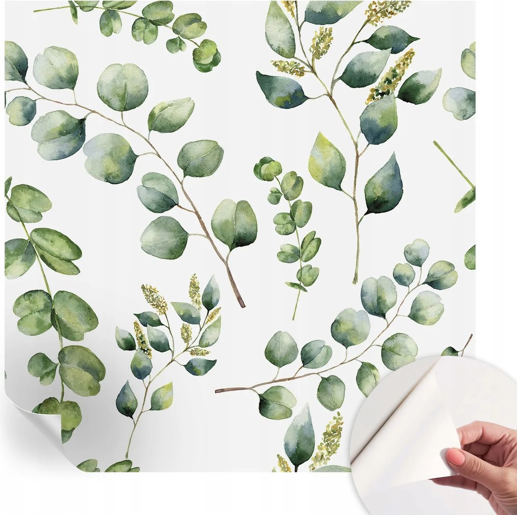 Mosható öntapadós fotótapéta étkezőbe Zöld levelek 250x250 cm