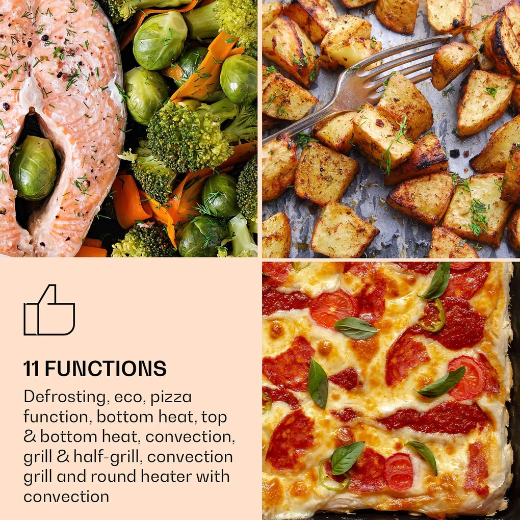 Klarstein Illuminosa Smart, beépített sütő, 2800 W, 11 funkció, applikációval vezérelhető