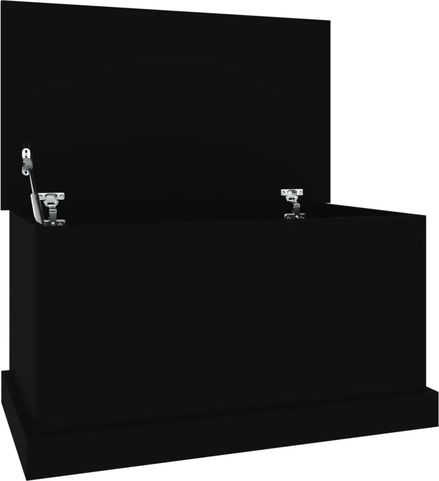 vidaXL fekete szerelt fa tárolóláda 70x40x38 cm