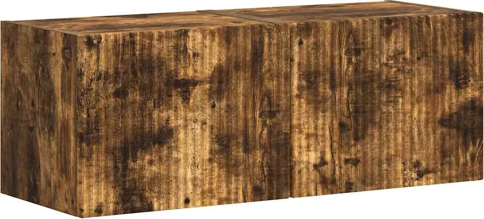 vidaXL TV Fali Szekrény 2 pcs Füstölt tölgy 60 x 31 x 29.5 cm Faanyag