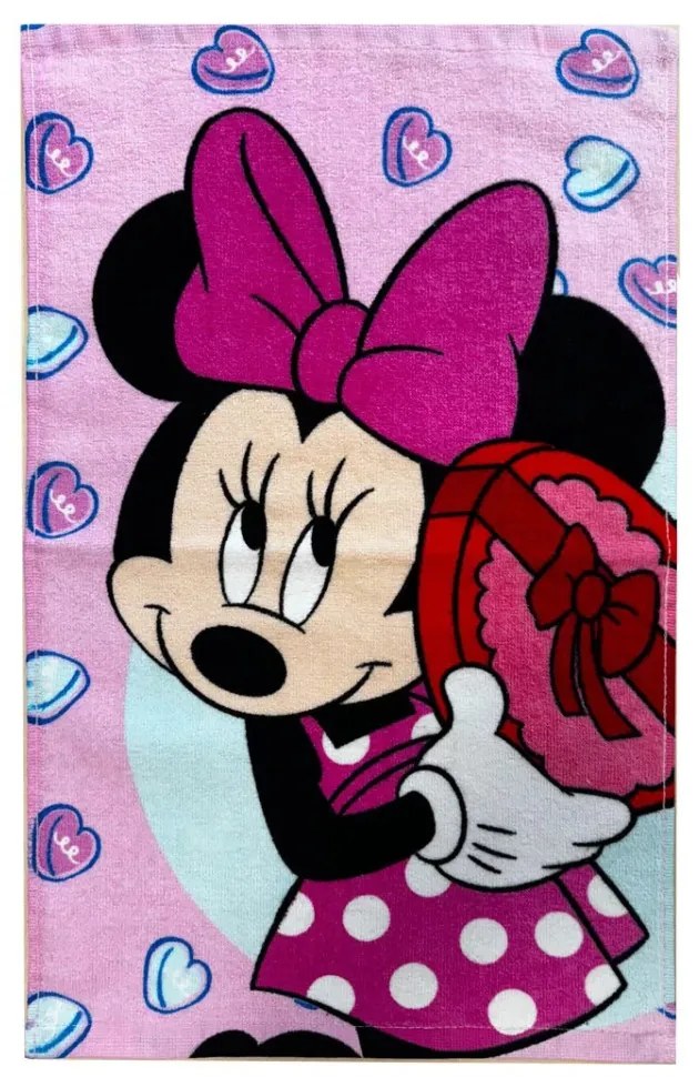 Disney Minnie Bonbon Hearts kéztörlő, arctörlő, törölköző 30x50cm