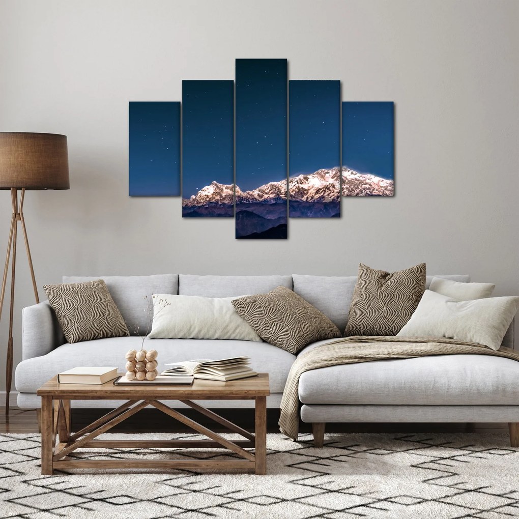 A hegyek és az éjszakai égbolt képe (150x105 cm)