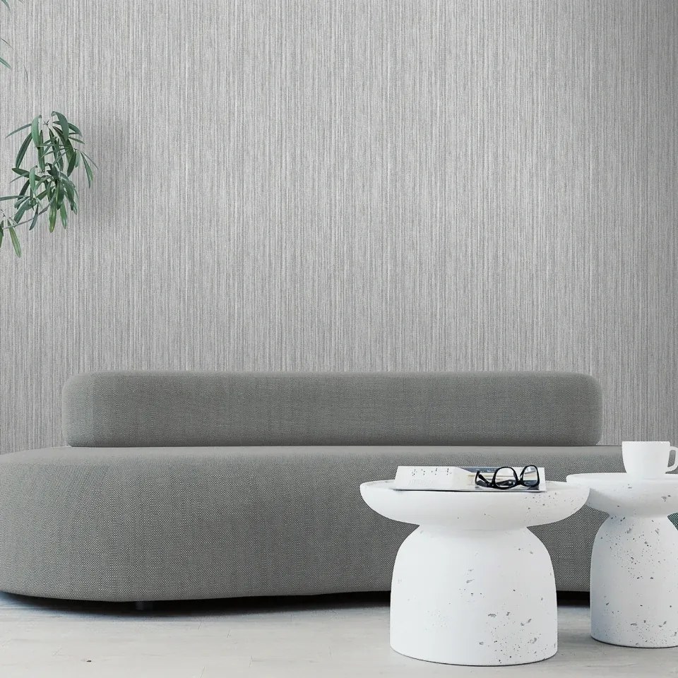 Arthouse Signature 2 Japandi Grasscloth szürke csíkos texturált vinyl tapéta – 100191AH