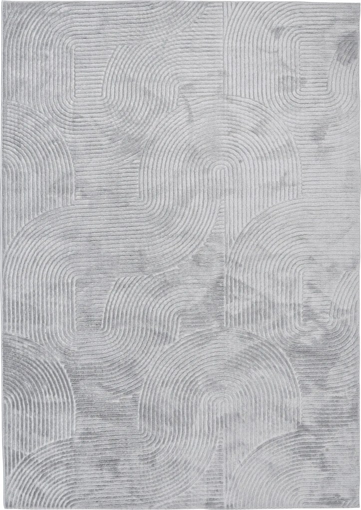 Szürke Plüss Szőnyeg Glamour Díszítő Nappaliba Soft 160x230 cm Ívek