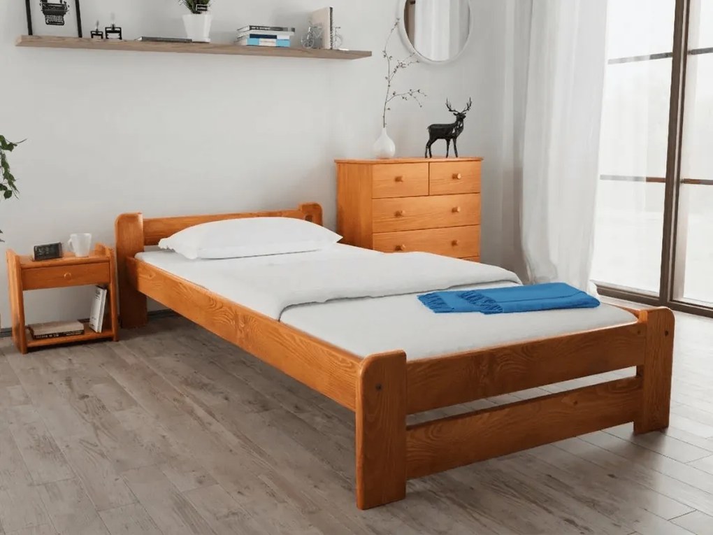 Emily ágy 80x200 cm, égerfa Ágyrács: Léces ágyrács, Matrac: Coco Maxi 20 cm matrac