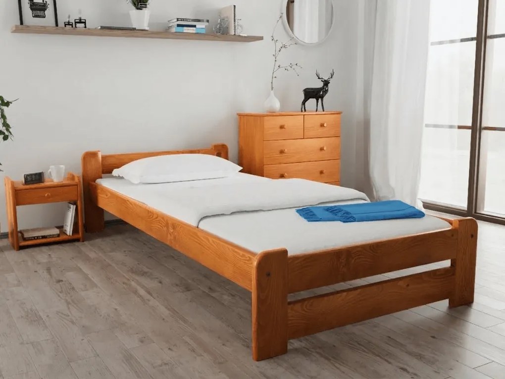 Emily ágy 80x200 cm, égerfa Matrac: Coco Maxi 20 cm matrac