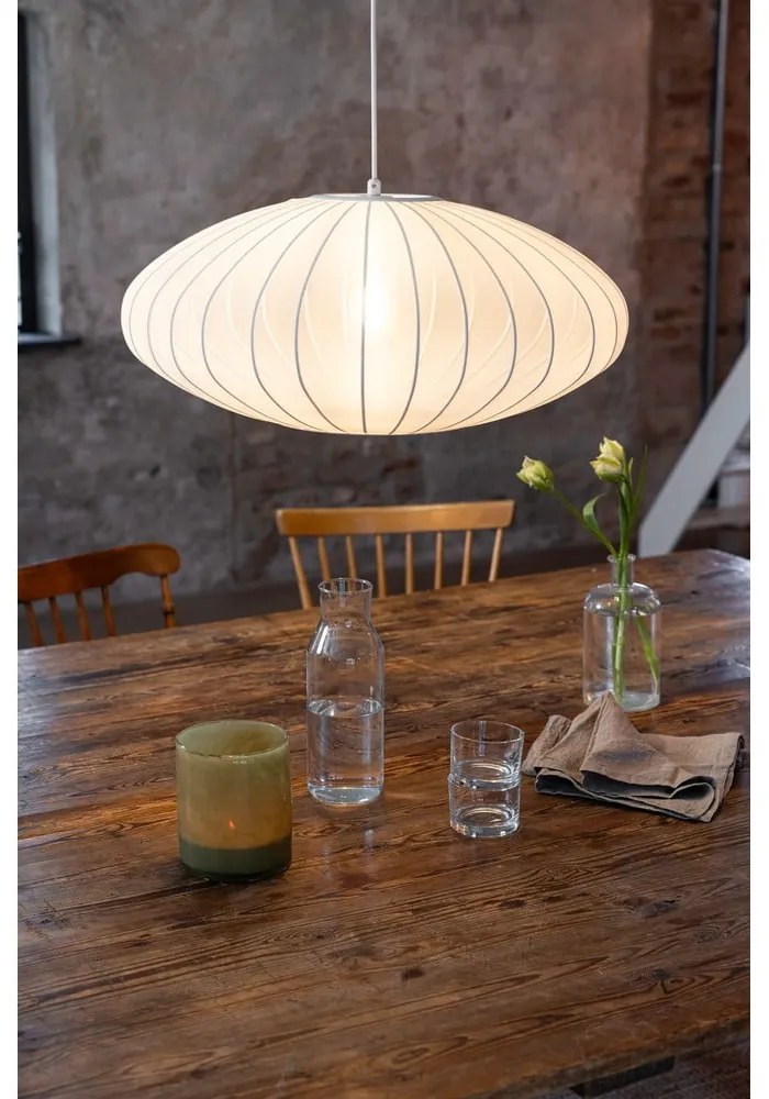 Fehér függőlámpa textil búrával ø 60 cm Florence – Markslöjd