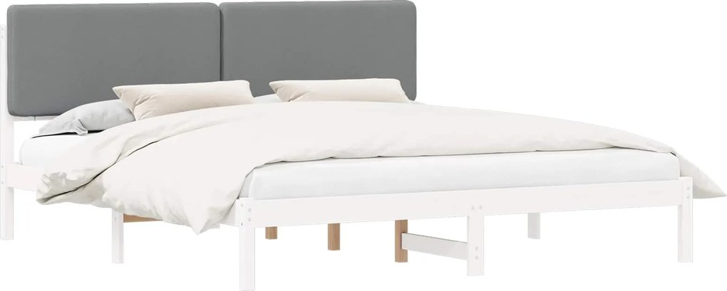 vidaXL Ágykeret Kárpitozott Fejtámlával Világosszürke 200 x 200 cm