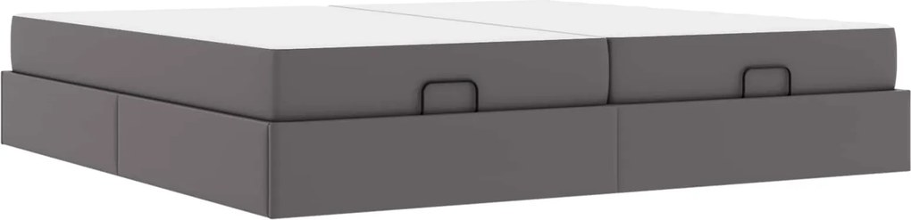 vidaXL Ágykeret matraccal matracmal 2 pcs Szürke PVC