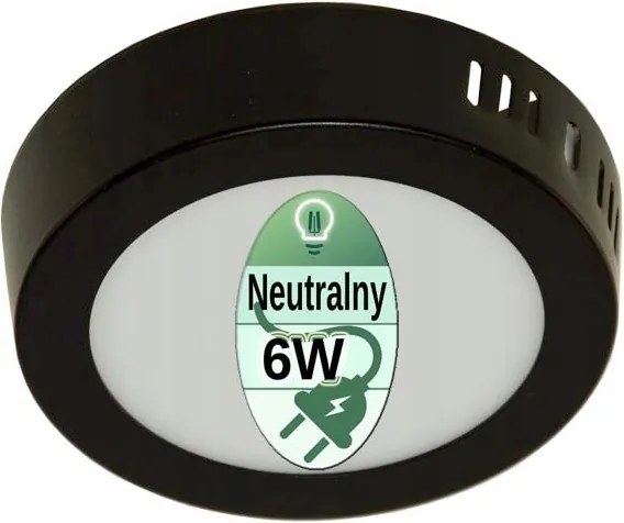 Led panel falra szerelhető plafon lámpa 6W kerek fekete