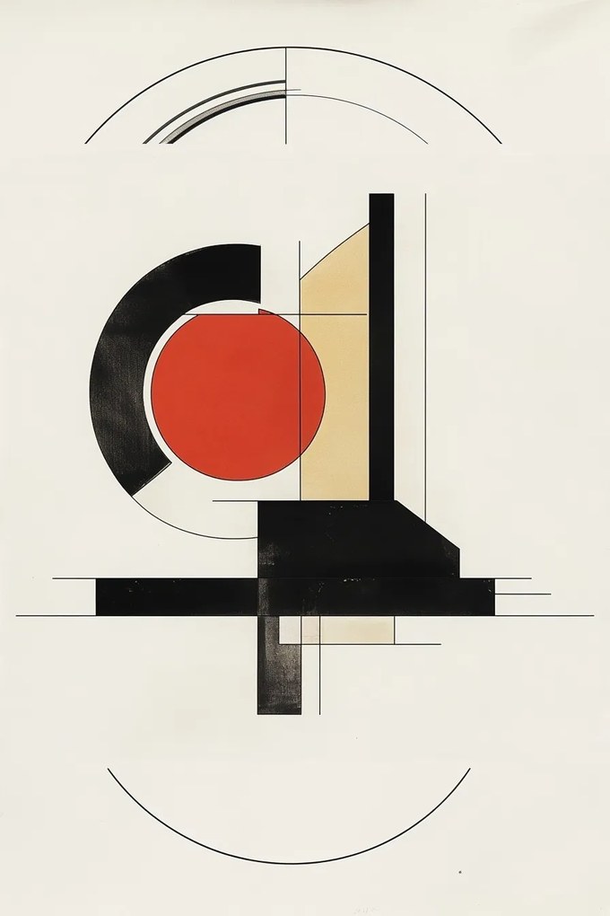 Vászonkép Canvas Grafika Geometria Kör Absztrakt Bauhaus 80x120