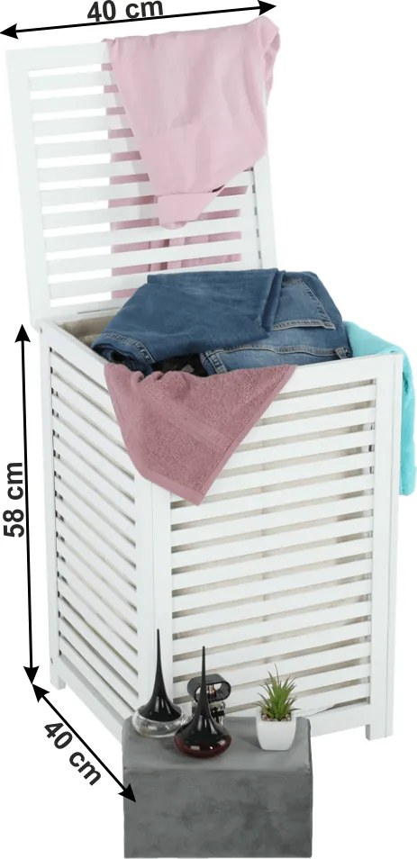 Szennyestartó kosár, lakkozott, banbusz/féher/bézs, BASKET