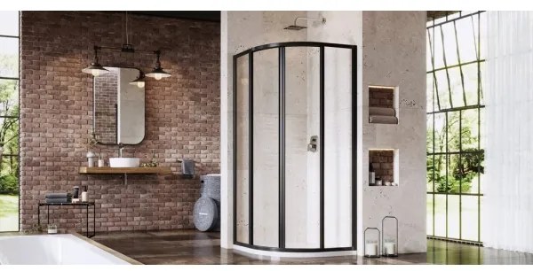 Ravak 3114O302Z1 - SUPERNOVA négyrészes negyedköríves zuhanykabin 80x80 cm fekete