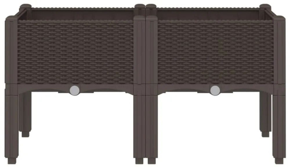 vidaXL barna PP rácsos kerti ültetőláda 80 x 40 x 42 cm