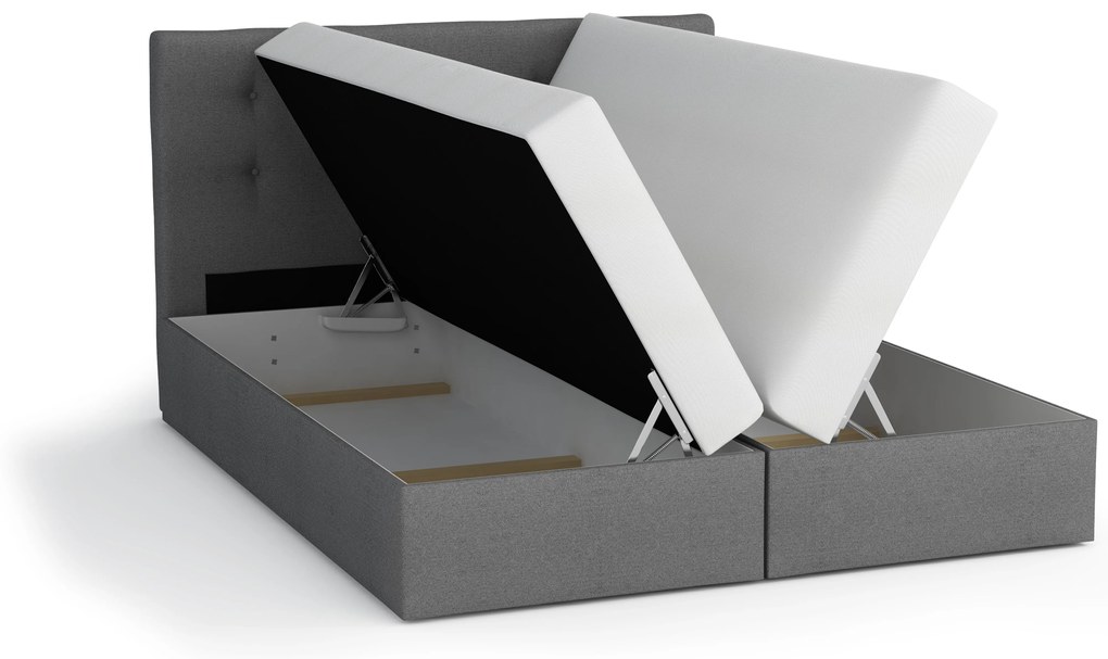 Franciaágy Boxspring 180 cm Lilac (minta + fehér) (matraccal és tárolóhellyel). 1046664