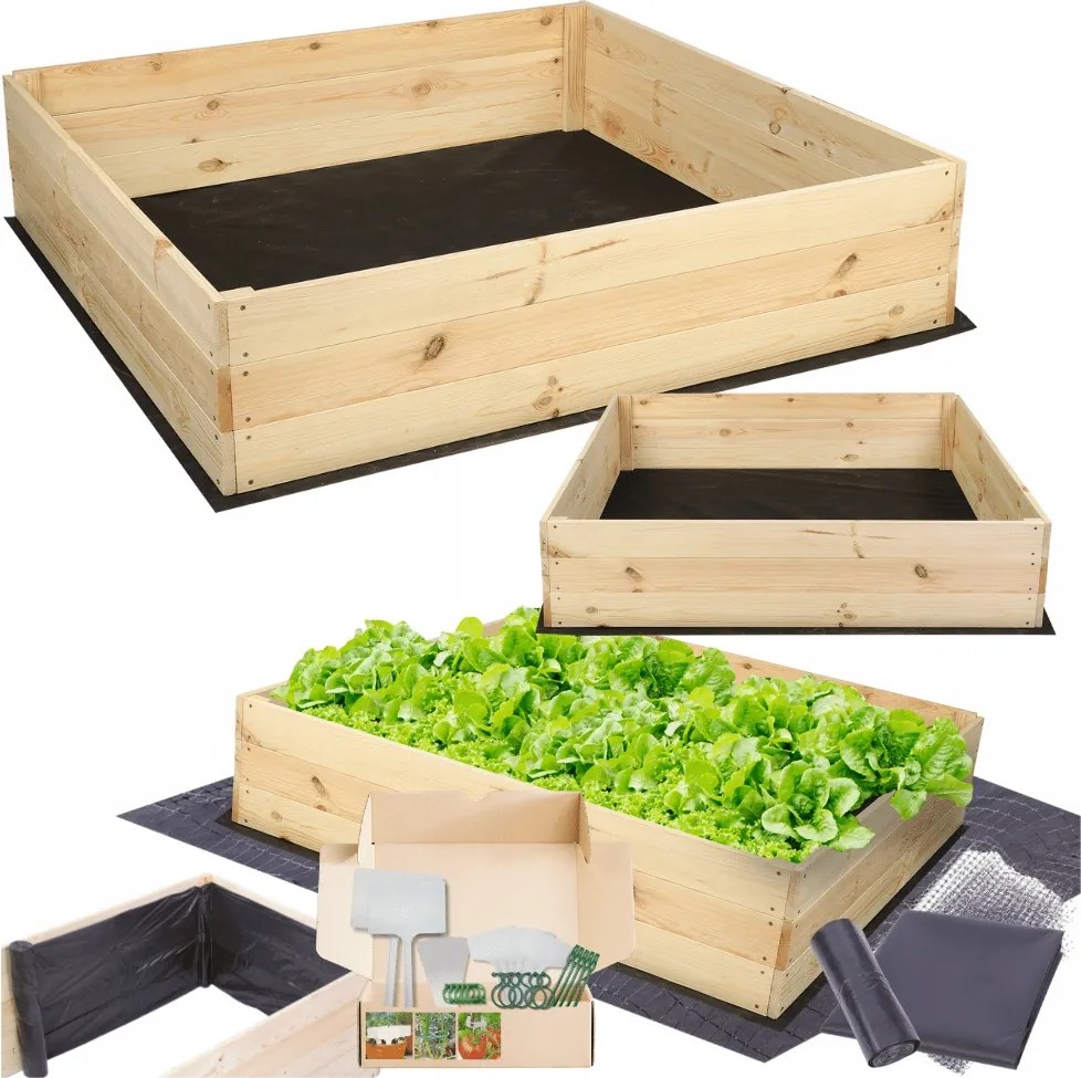 Zöldség láda kerti magasított ágyás kaspó 27x80x60
