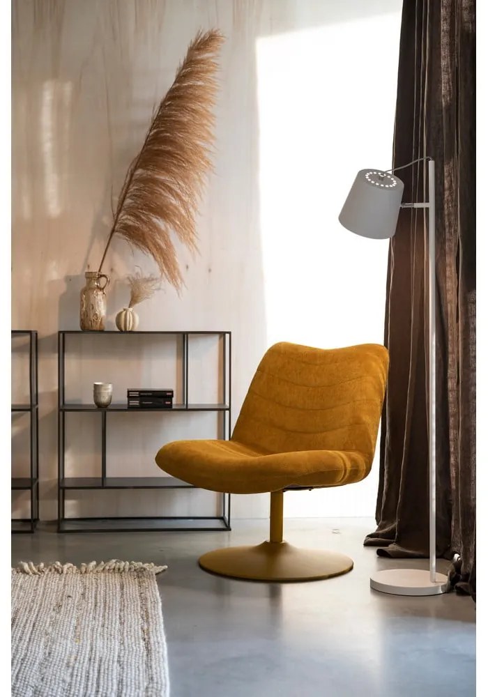 Okkersárga bársony fotel Bubba – Zuiver