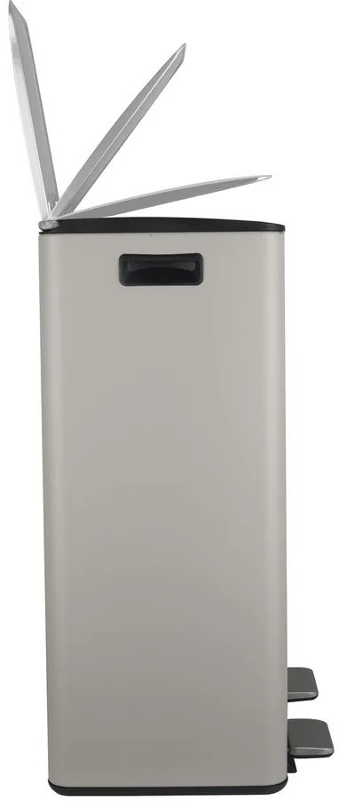 Szürkésbarna acél szelektív pedálos szemetes 2x30 l Aliya – Spirella