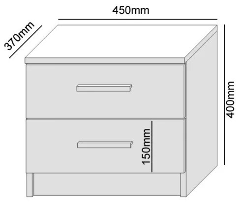 TOD fehér éjjeliszekrény