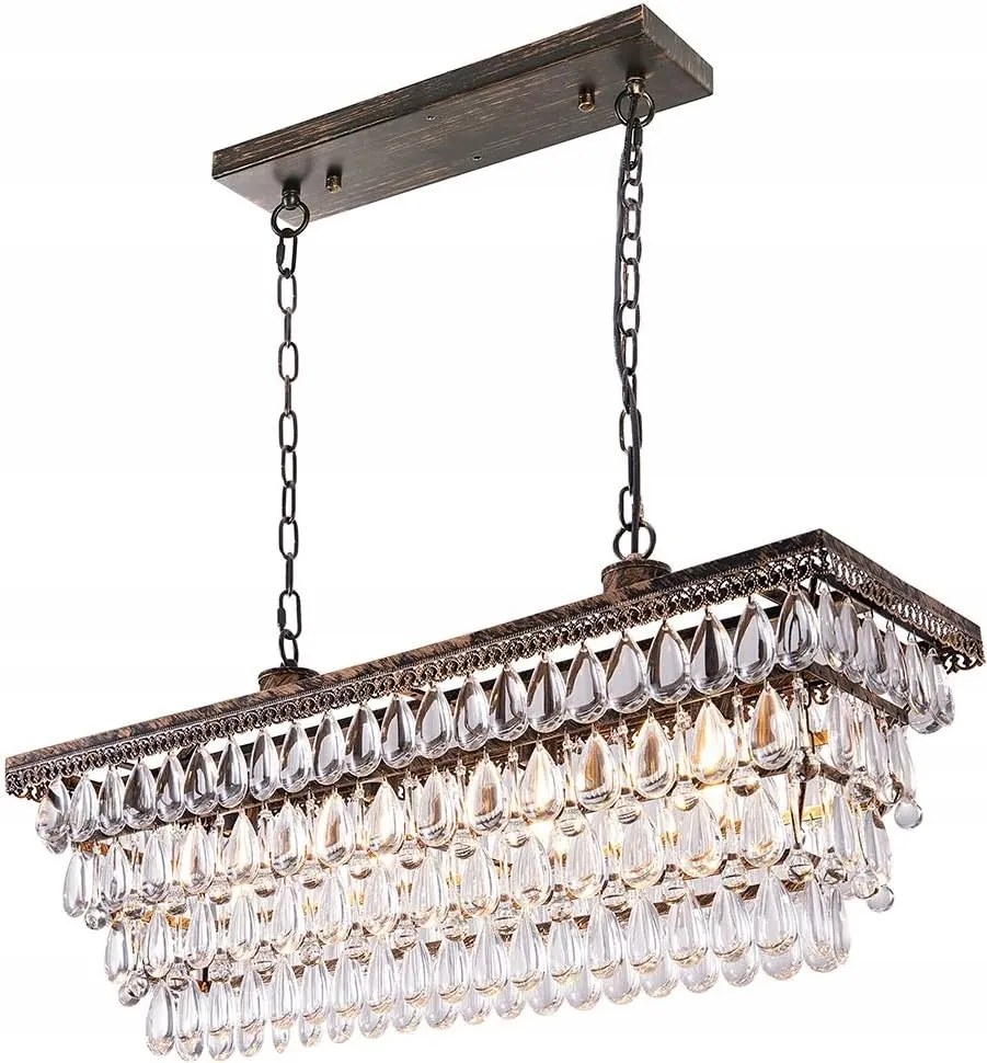 Mennyezeti Lámpa Antik Kristály Lógó Csillár Wellmet 30''