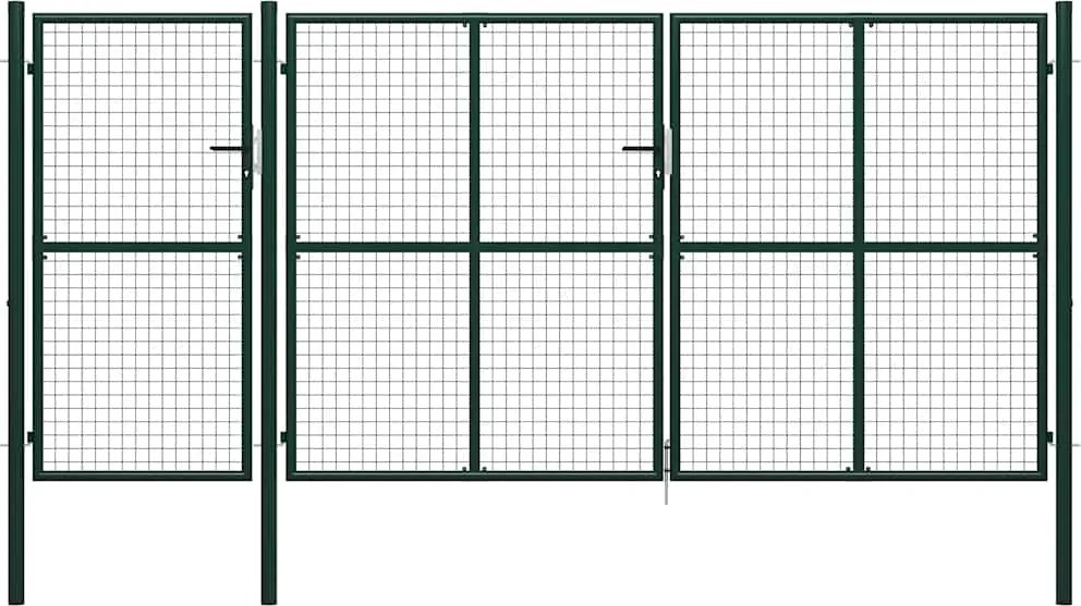 vidaXL zöld acél kerti kapu 400 x 200 cm
