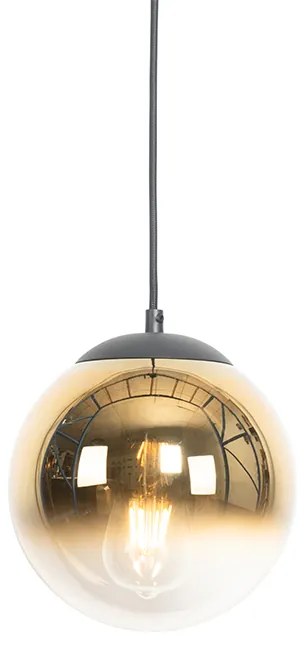 Art Deco lógólámpa fekete aranyszínű üveggel 20 cm - Pallon