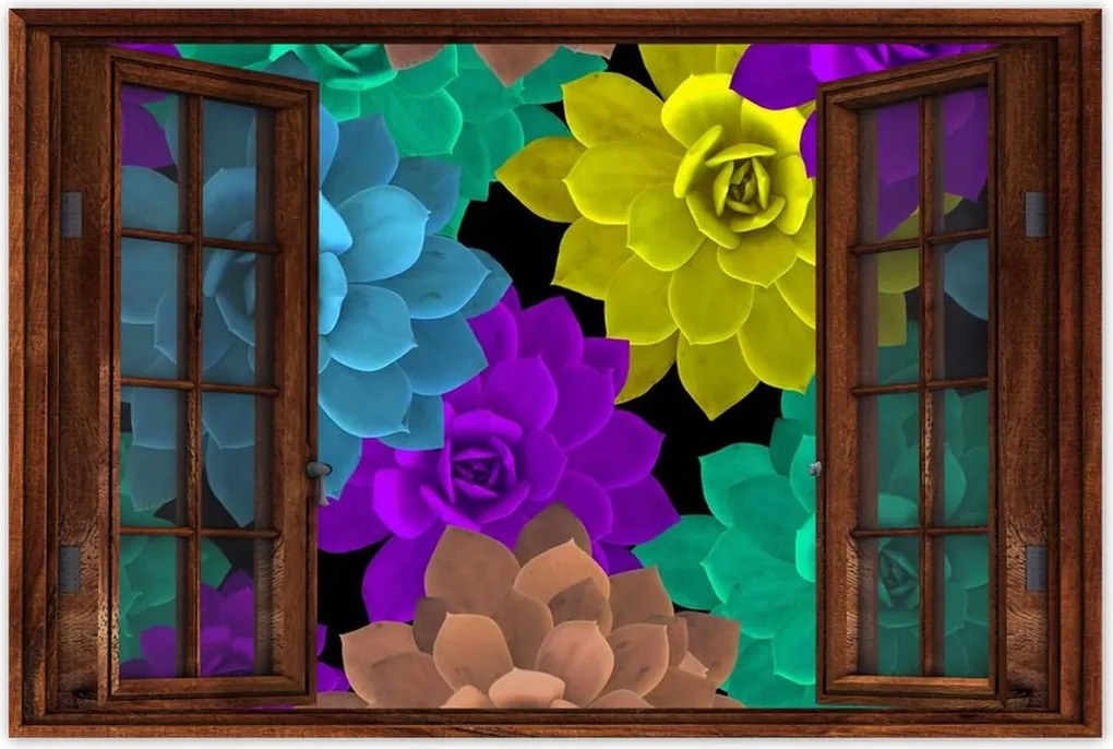 Poszterek 90x60 Színes virágok Virágok