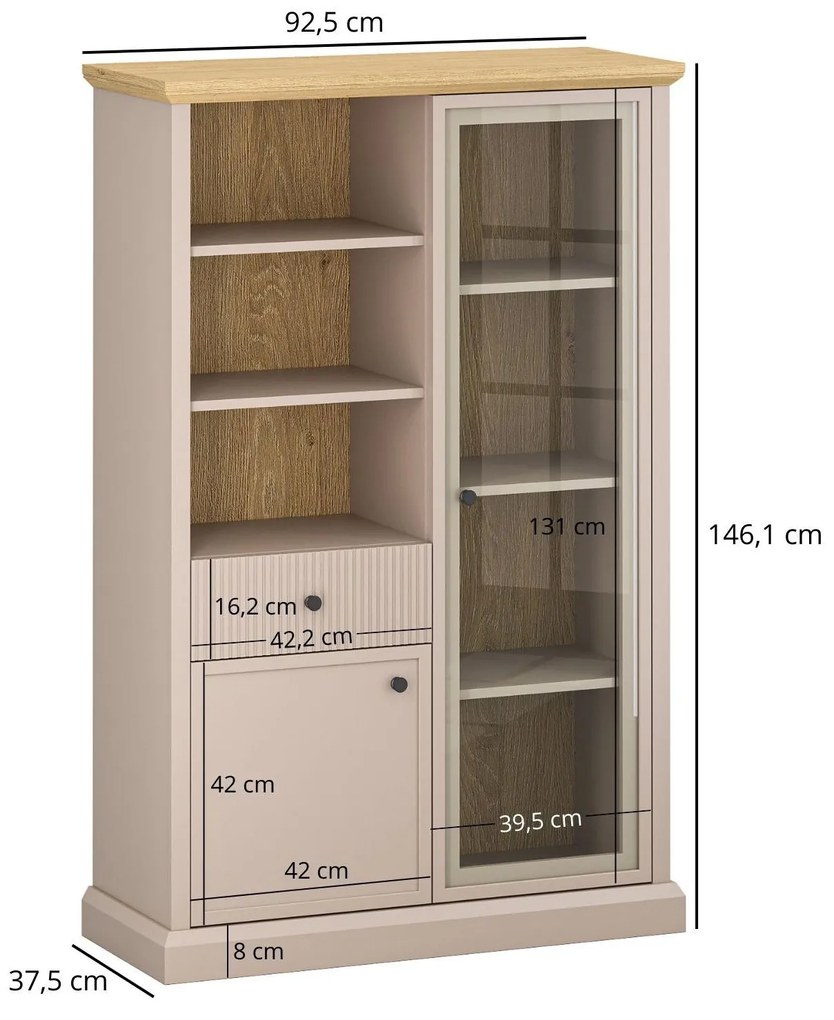 Vitrin Indices 2 (taupe + kő tölgy) . 1116872