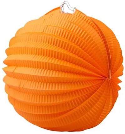Lampion, kerek, 22 cm, narancs (PT101801400717)