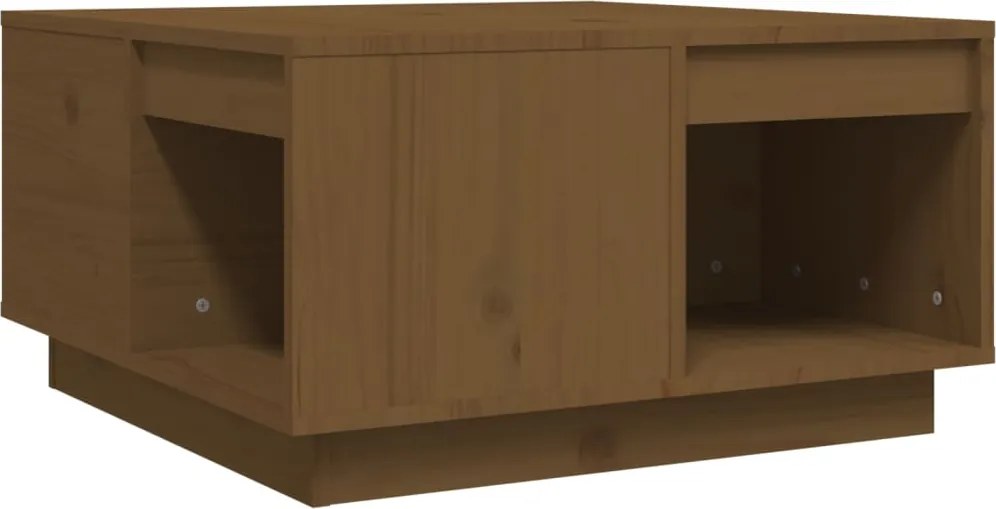 vidaXL mézbarna tömör fenyőfa dohányzóasztal 60x61x32,5 cm
