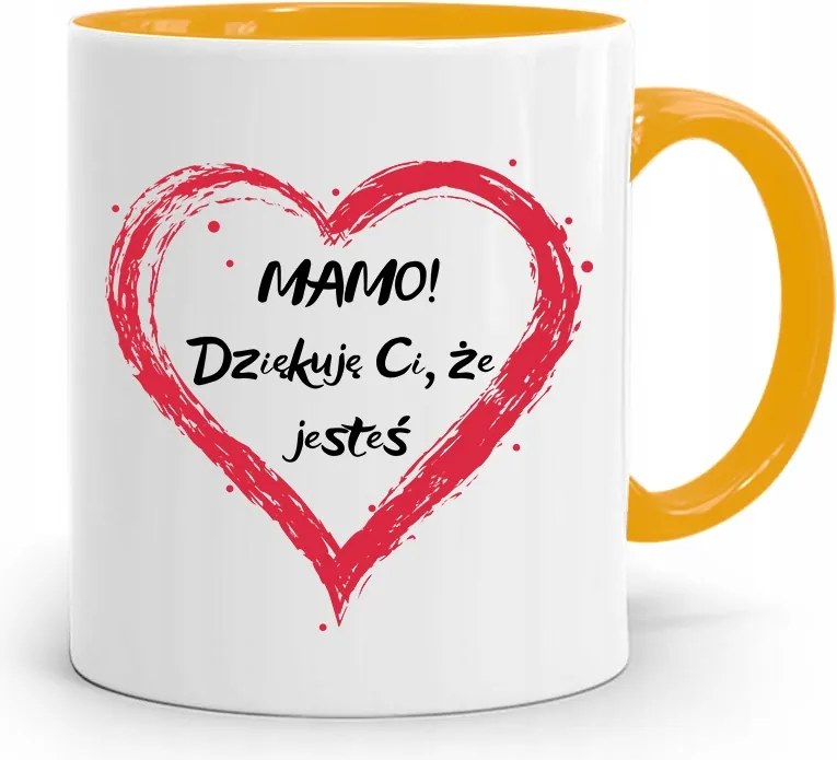 Sárga Bögre Ajándék Anyukáknak Köszönöm, Hogy fényképes nyomattal Vagy