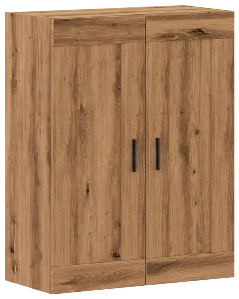 kézműves tölgy színű szerelt fa fali szekrény 69,5 x 34 x 90 cm