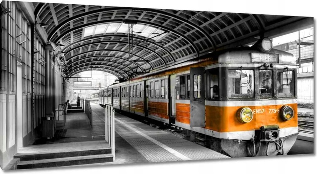 Vászonkép 115x55 Narancssárga vonat