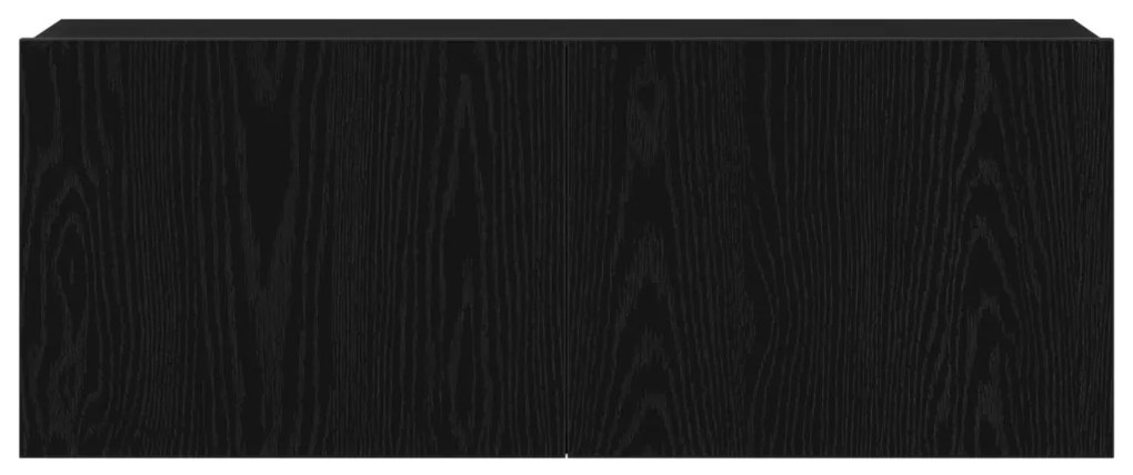 Fekete Tölgy TV Állvány 80x30x30 cm Műanyag Fából készült