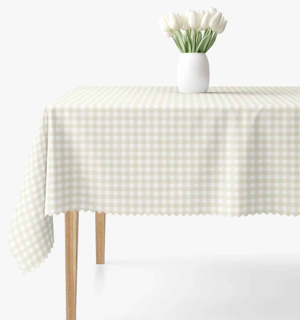 Goldea teflonos asztalterítő - bézs kockás 120 x 120 cm