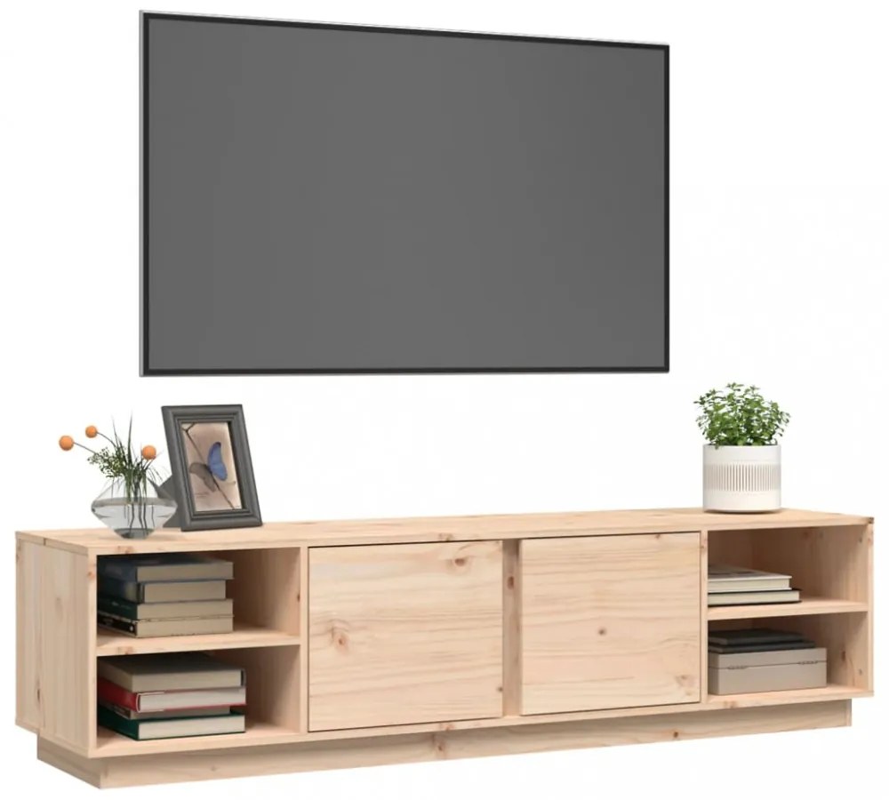 tömör fenyőfa TV-szekrény 156 x 40 x 40 cm