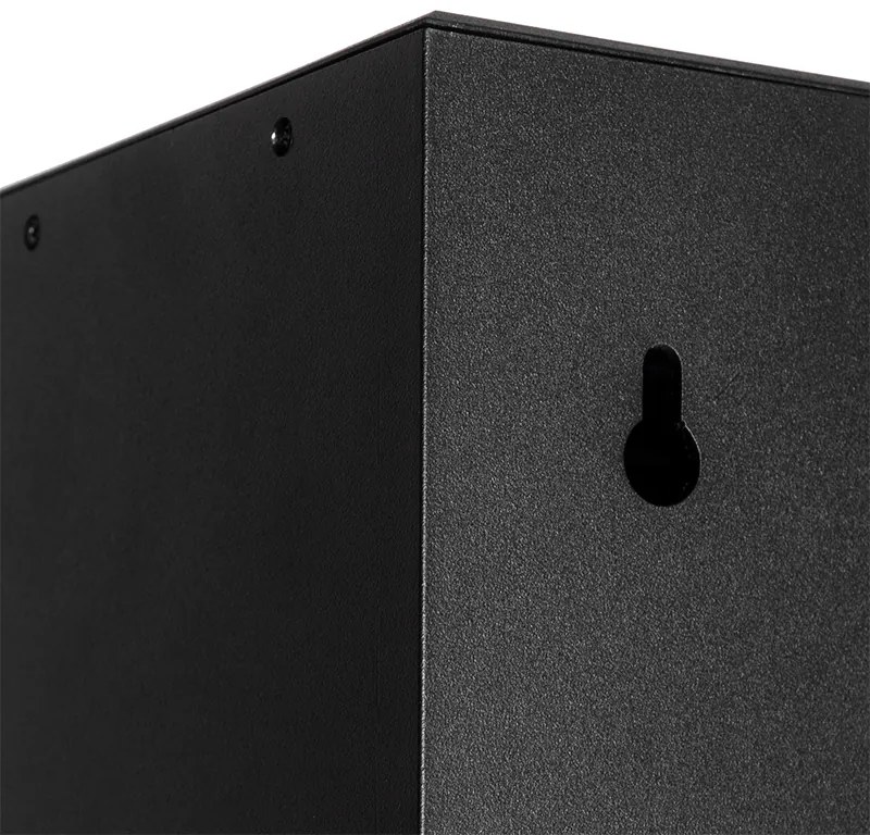 Kültéri fali lámpa fekete, fényerő-szabályozóval és mozgásérzékelővel napelemes - Charlotte