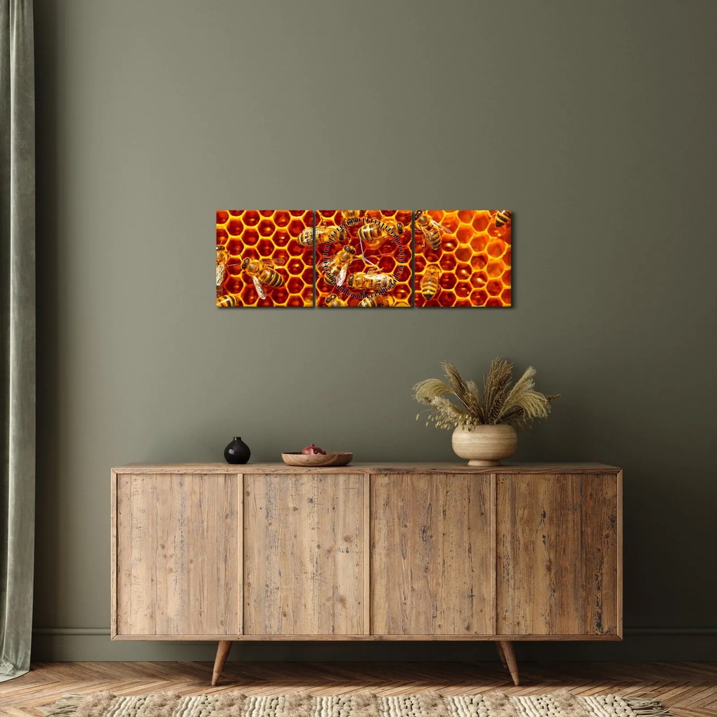 Kép - Méhsejtes (órával) (90x30 cm)